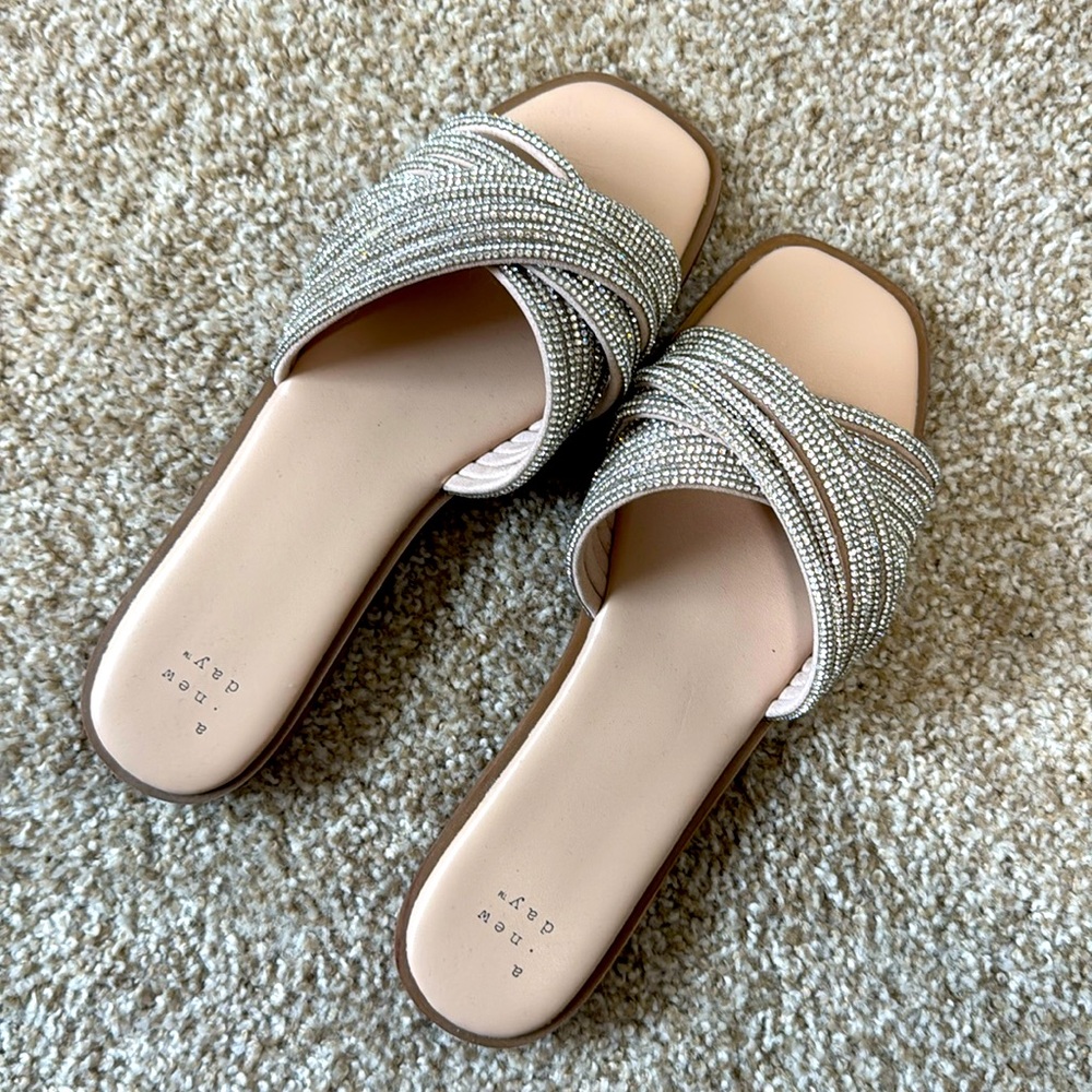 A New Day metallic sparkle slide sandal